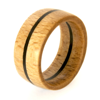 anillo madera de haya y ebano unisexo