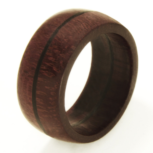 anillo artesano madera de amaranto y ébano