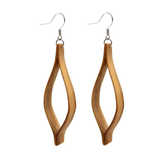 pendientes accesorios en madera de olivo enganche anzuelo
